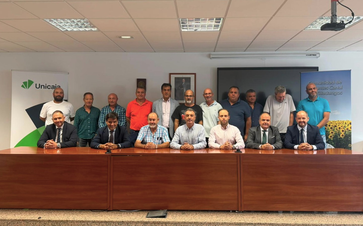 Unicaja financia la modernización del regadío del Canal de Villadangos, que beneficiará a más de 1.300 agricultores