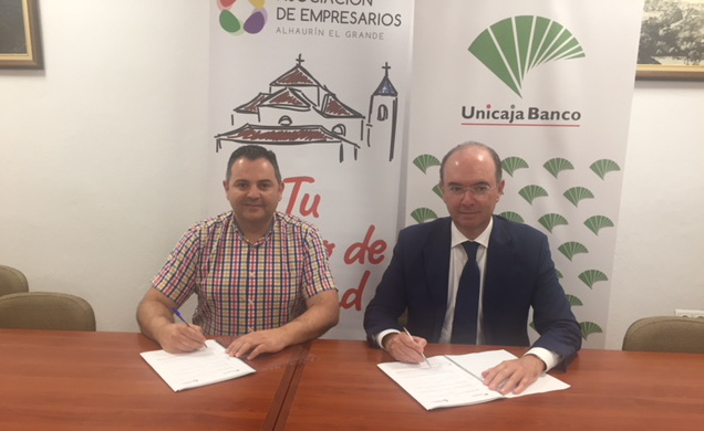 firma-convenio-colaboracion-asociacion-empresarios-alhaurin-grande-unicajabanco