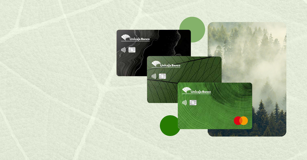 Unicaja Banco lanza su nueva oferta de tarjetas fabricadas con materiales 100% reciclados y con diseños basados en la naturaleza