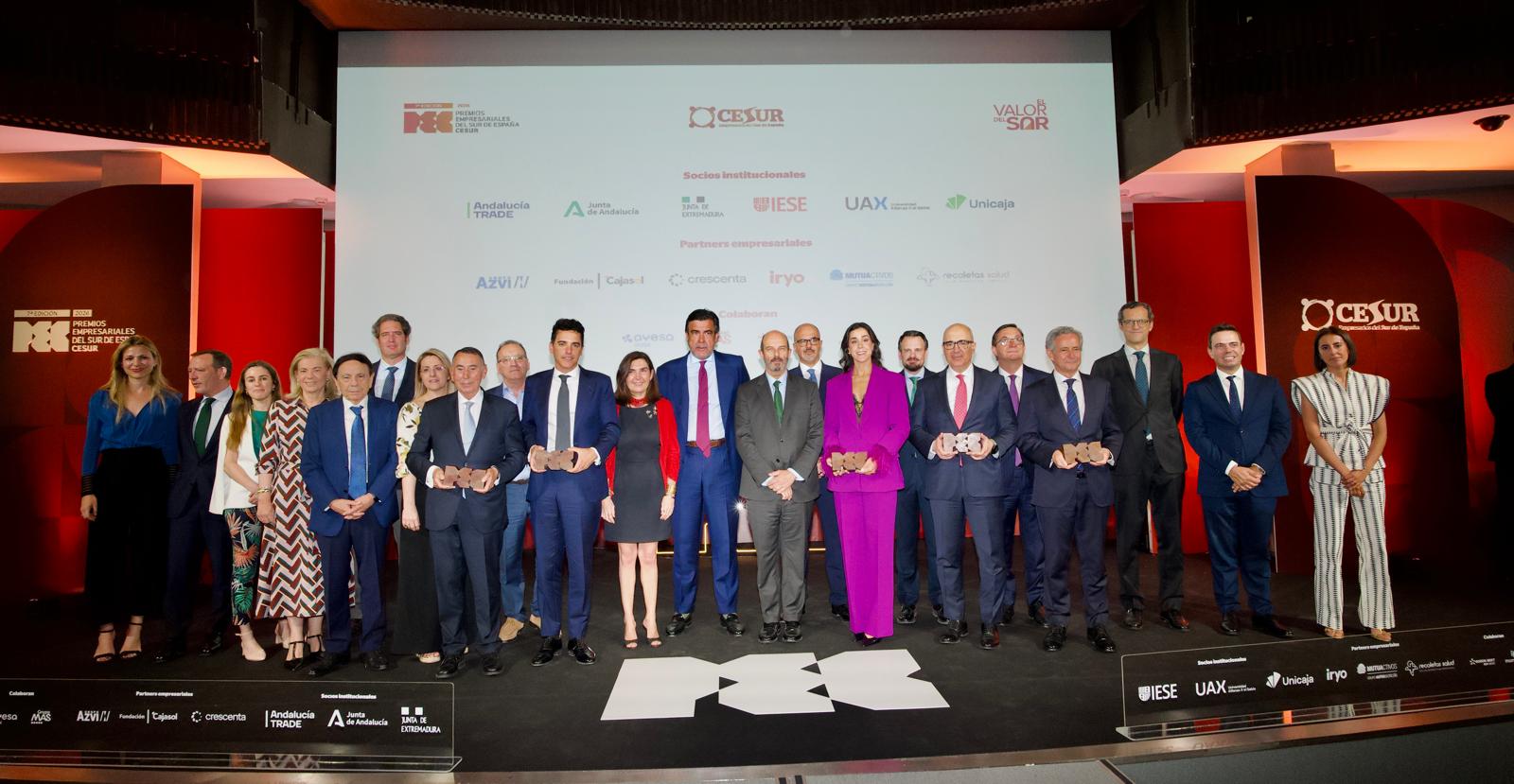 Los VII Premios PEC de Cesur reconocen el buen trabajo, la innovación y el compromiso social de las empresas, con el apoyo de Unicaja